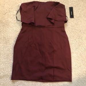 Lulu's Strapless Ruffle Top Dress